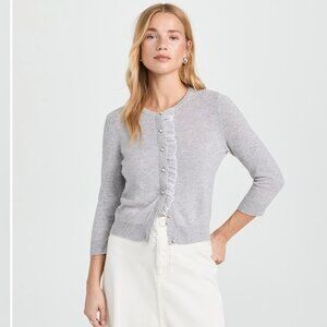 Autumn Cashmere Lace And Pearl Button Embellished Cardigan Size Small